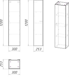 Grossman Пенал подвесной Альба 30 веллингтон/бриз – фотография-6